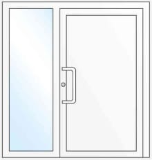 Дверь с боковым элементом слева